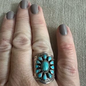 .925 Sterling silver and turquoise ring size 8